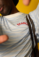 Remera rayada TWISTER - Celeste