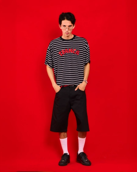 Remera Rayada Negra